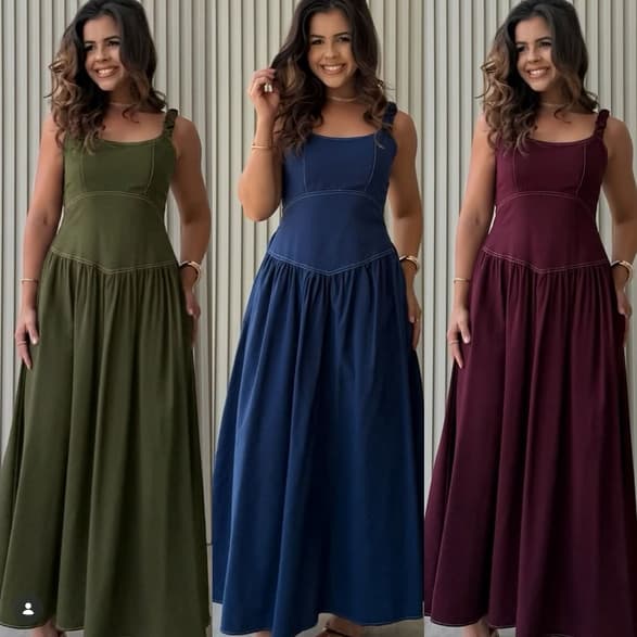 Vestido longo elegante sensorial com alça vestido tipo princesa tendencia
