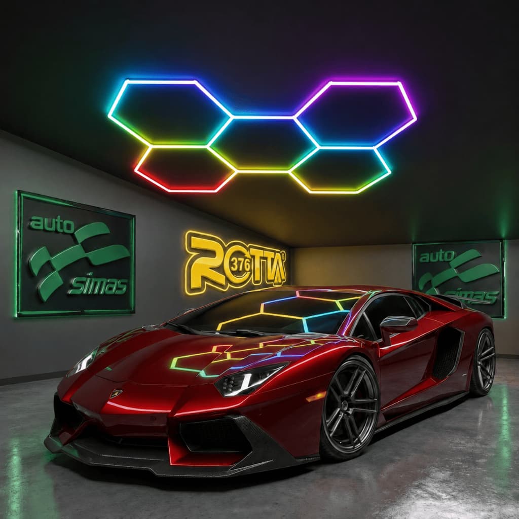 Luminária Led Colmeia 5 Células RGB Colorida 110/220v Bivolt Rotta