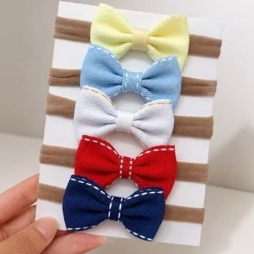 Kit Laços Bebê Meia de SedaFaixinha de Cabelo para Bebê
Laço Recém-Nascida Delicado