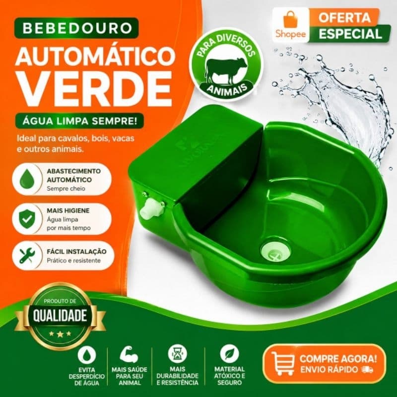 Bebedouro Automático Com Boia 7 litros para Cães Aves Bovinos