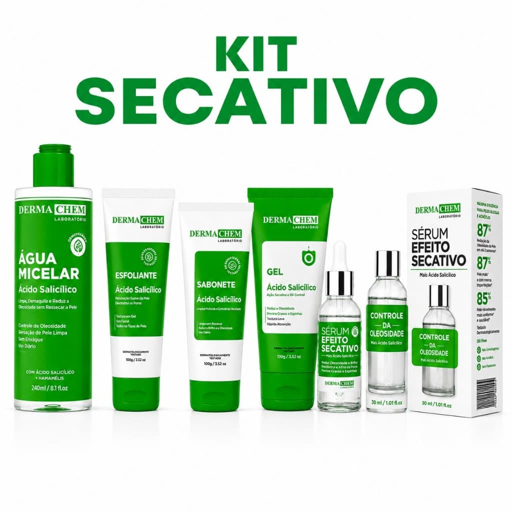 Kit Dermachem Skincare Completo Ácido Salicílico Pele Oleosa Anti Acne 6