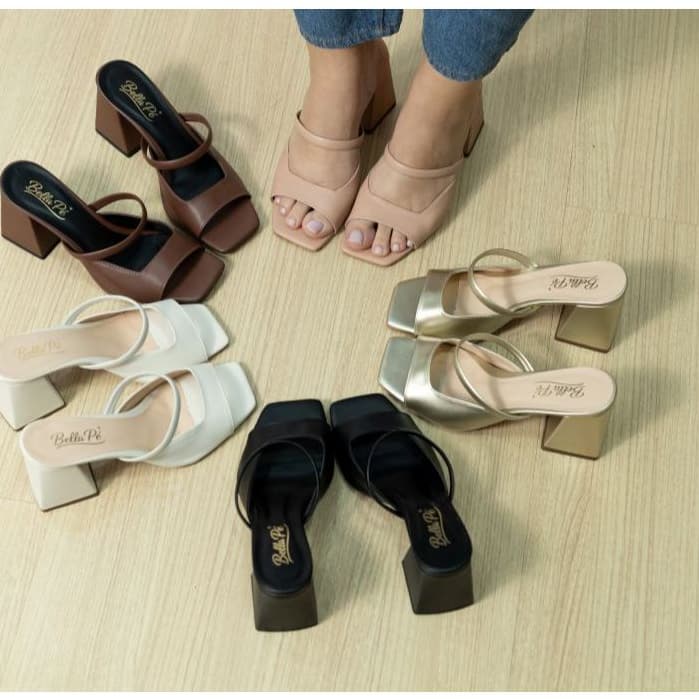 Sandália Feminina Tamanco Mirella 022 Salto Bloco (7cm) – Elegância e Conforto Premium