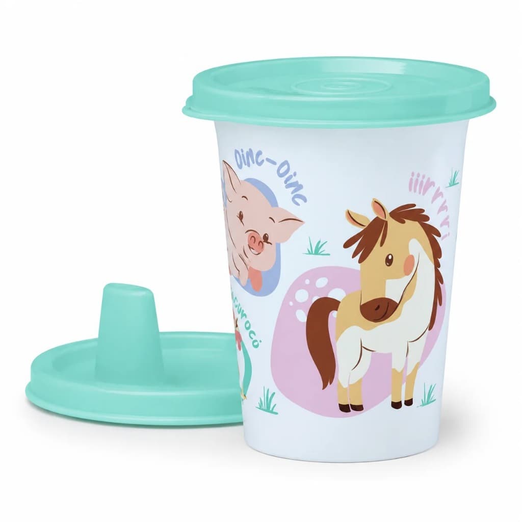 Tupperware infantil copo com bico 200ml Fazendinha