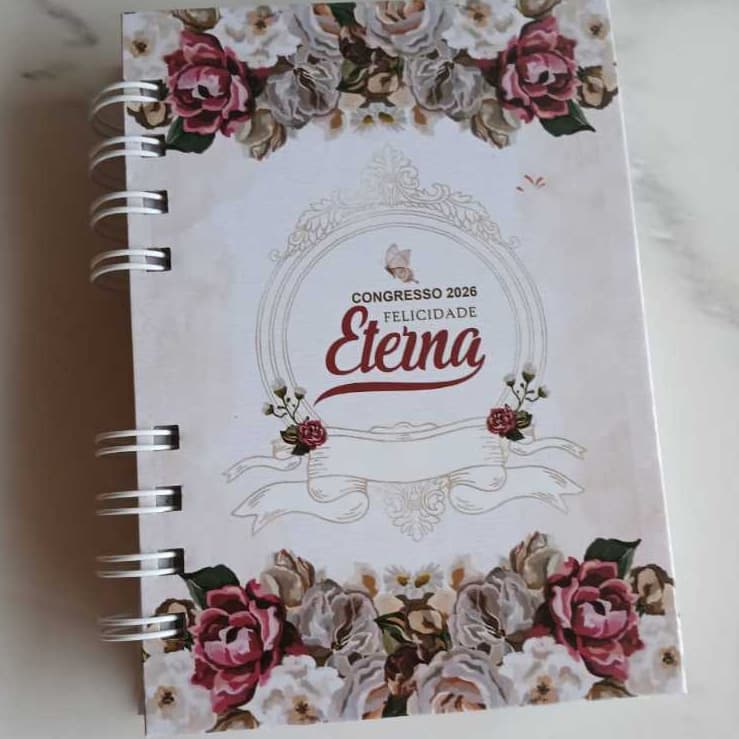 Caderno Pautado Feminino Personalizado A6 Felicidade Eterna | 5 a 8 unidades
