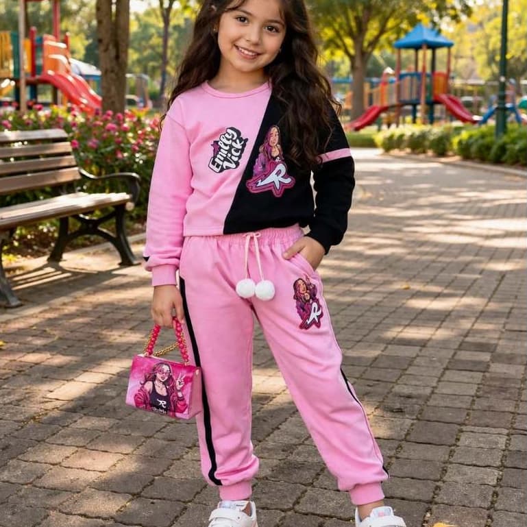 Conjunto menina Infantil manga longa meia estação Emily vick feminino estiloso fashion