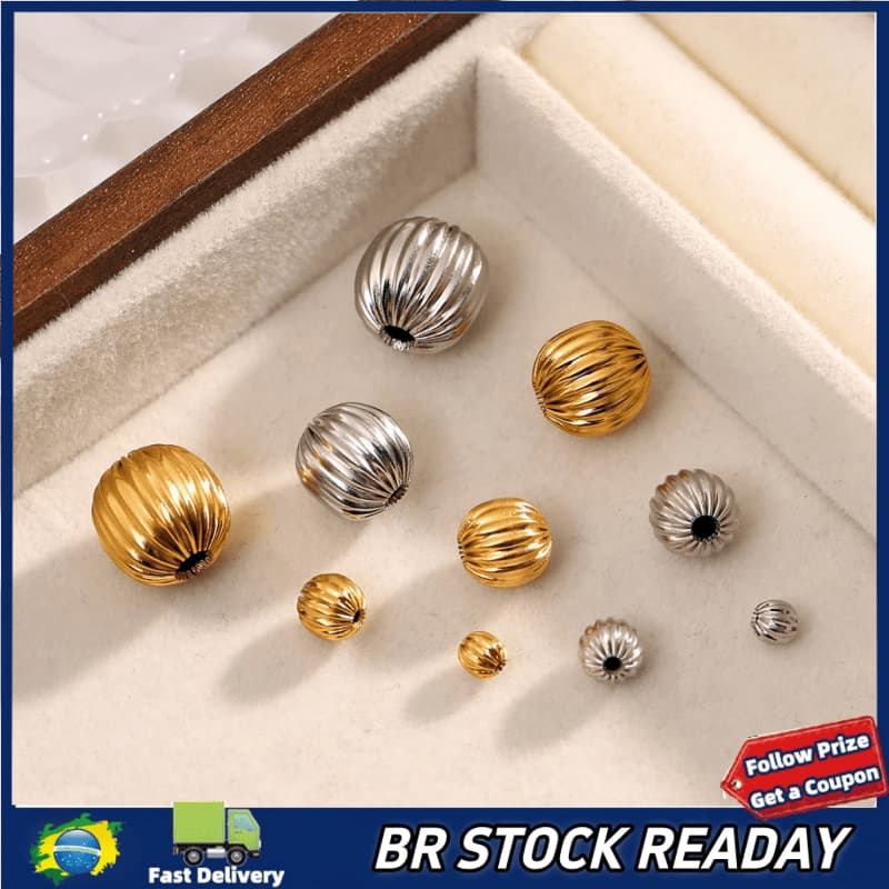 ✅[BR Seller]Kit 100 Entremeios Espaçadores ABS Prata Brilhante para Pulseira Colar Terço Artesanato DIY