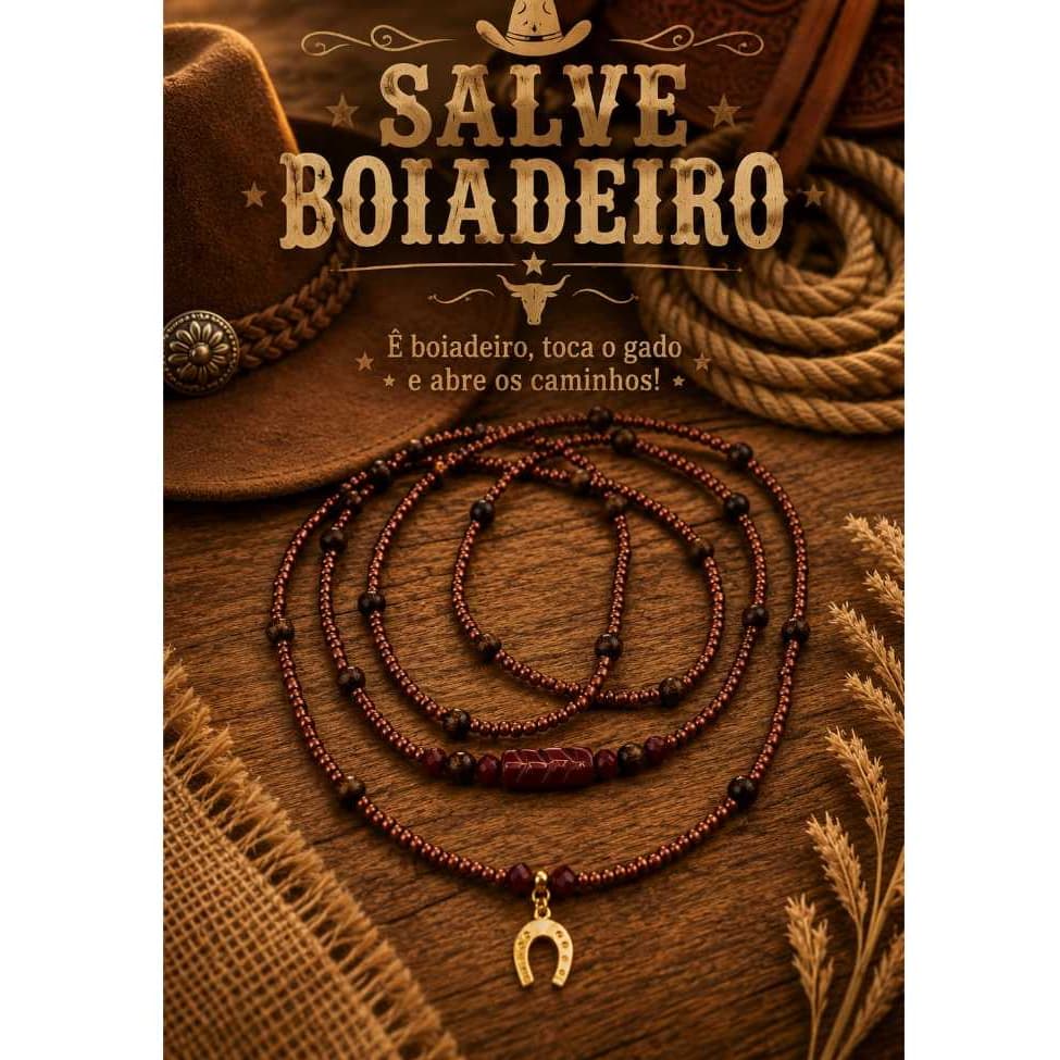 GUIA DE BOIADEIRO UMBANDA E CANDOMBLÉ  -  FIO DE CONTAS C/  CRISTAIS