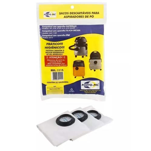 Kit C/3 Sacos de Aspirador Electrolux A10 -A9-A13 - Mod 1115