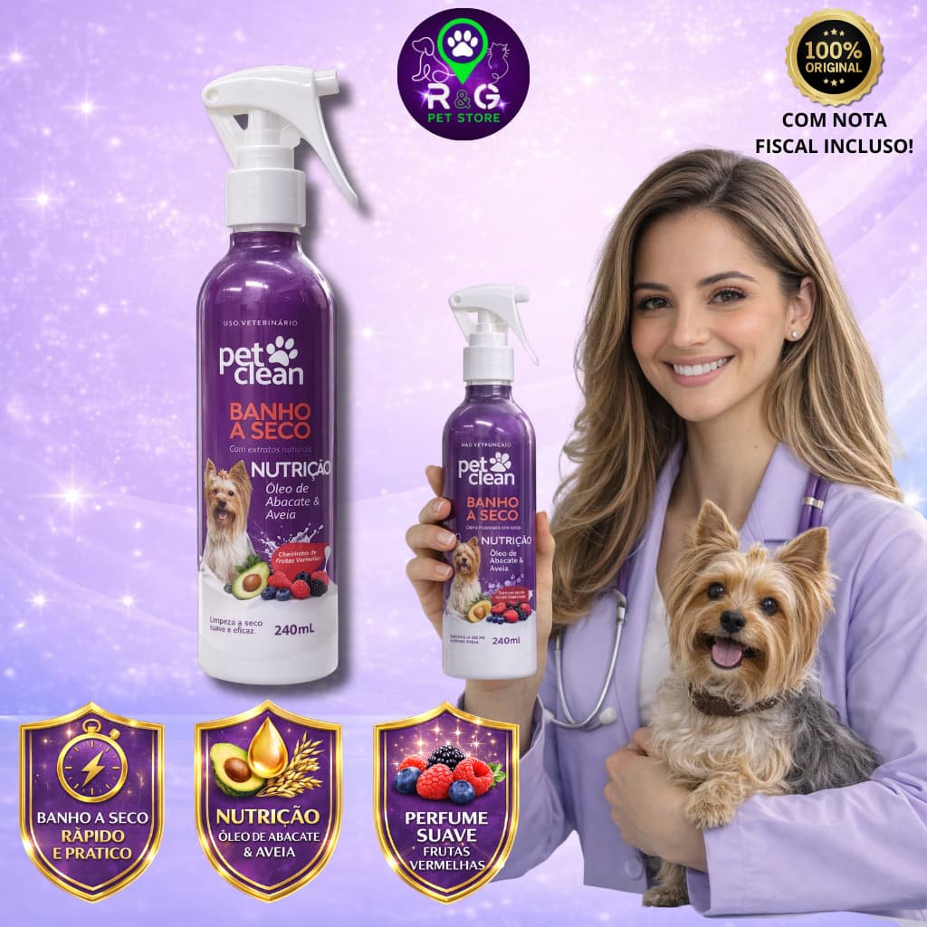 Banho a Seco Pet Clean Cachorro Gato Cães Pet  240ml