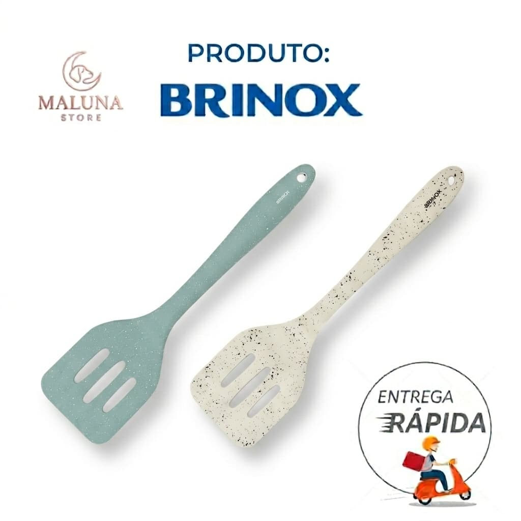 Espatula Vazada Brinox 29 cm Flex Vanilla