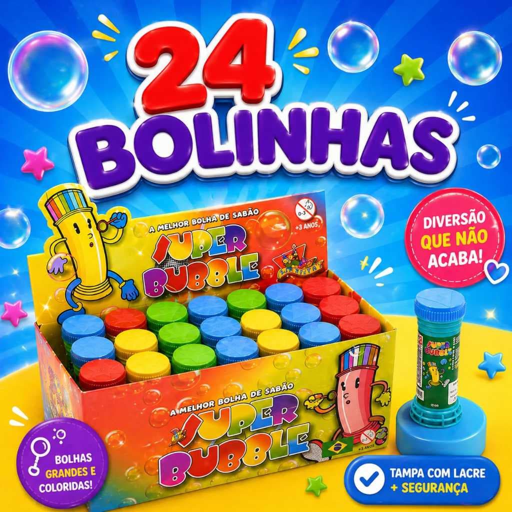 Kit 24 Bolha Sabão Lembrancinha Aniversário Bolinha Sabão