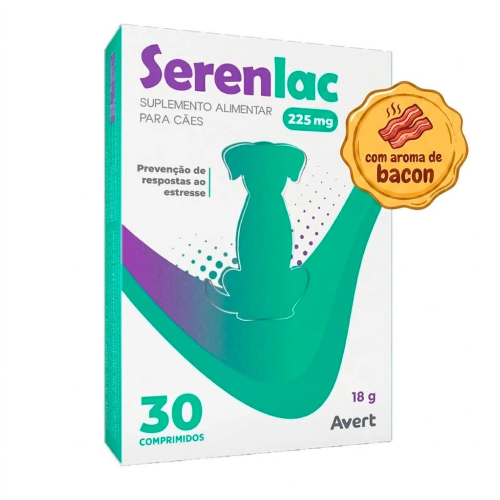Serenlac 225mg Suplemento Alimentar Avert 30 comprimidos Reduz o Estresse Cães