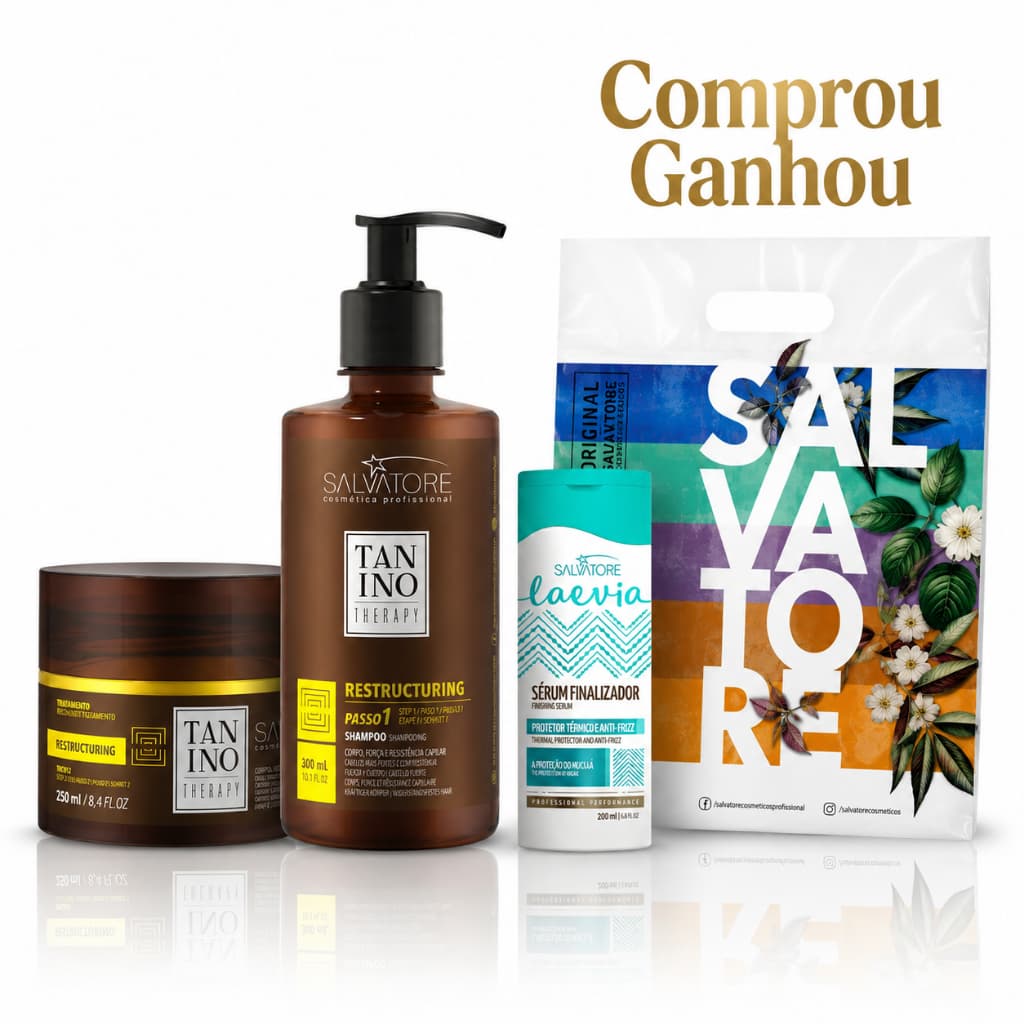 Kit Tanino Therapy Restructuring Salvatore Shampoo 300ml + Máscara 250ml Força e Resistencia