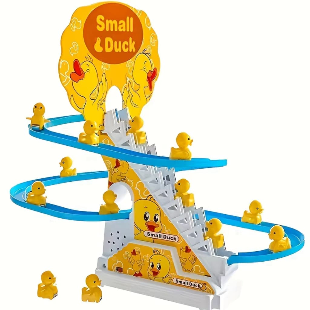 Brinquedo Pista de Pato Patinho Musical Som e Led Escorregador Musical Escada Tobogã
