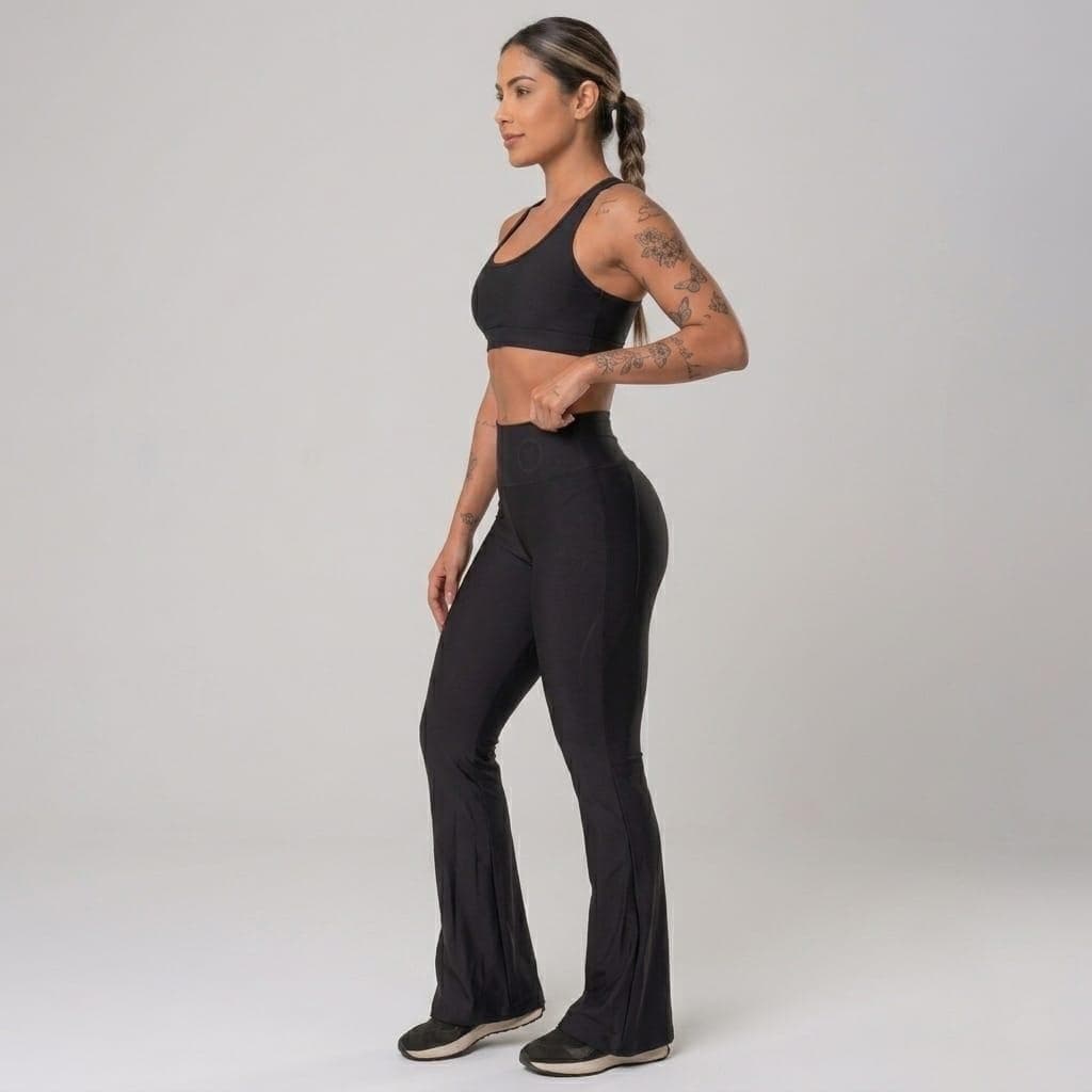 Calça Feminina Wide Legging Flere Bailarina Casual Tendencia