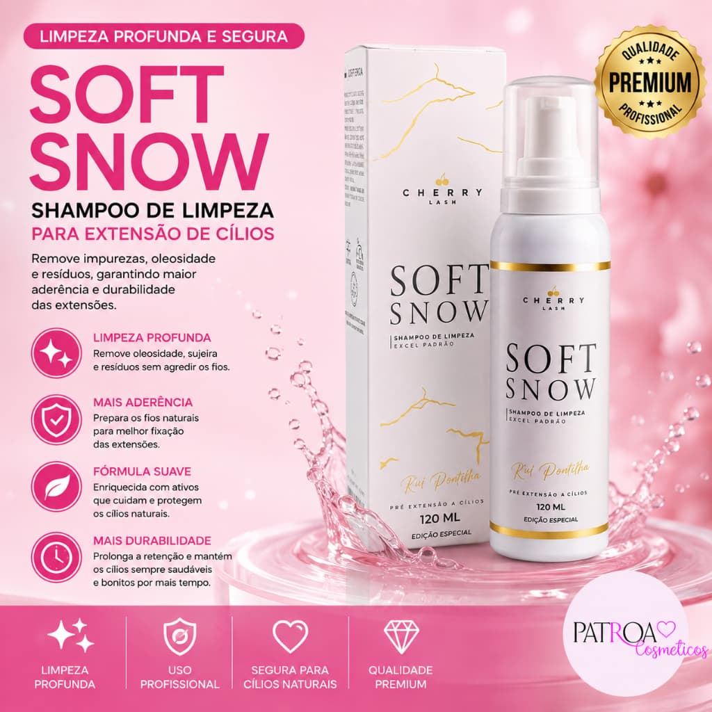 Mousse De Limpeza Cherry Soft Snow Extensão De Cílios Espuma