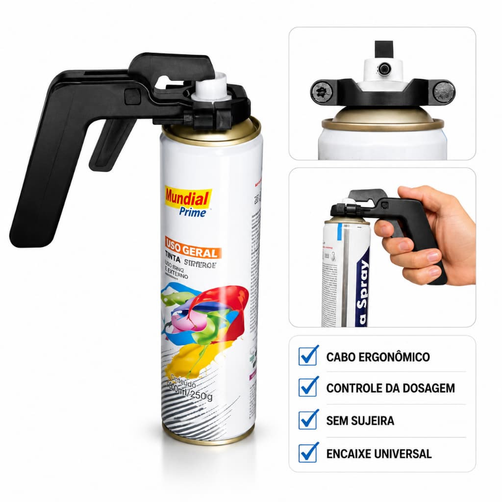 Gatilho Aplicadora com Gatilho Para Latas Spray Com Adaptador Tinta Aerosol Universal