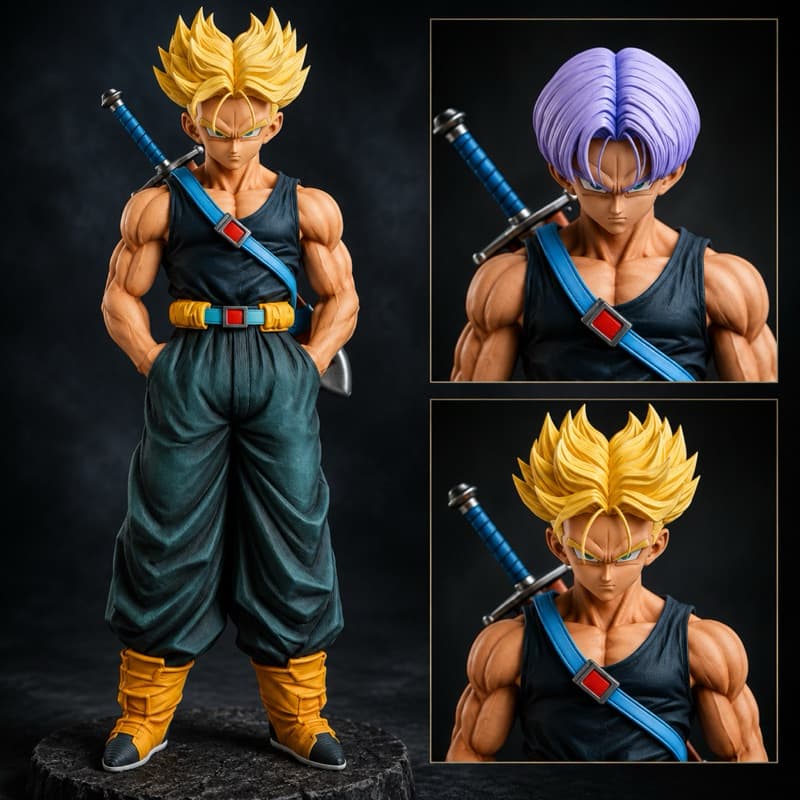 Action Figure Trunks Normal E Super Sayajin 27Cm Com Duas Cabeças Dragon Ball Z Banpresto