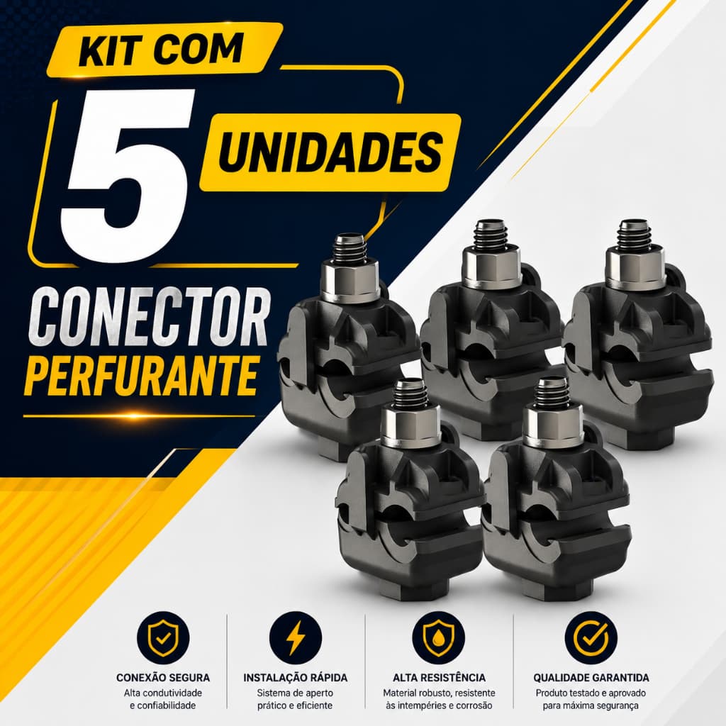 Kit 5 Conector Perfurante Cdp 10-70mm Derivação 1,5-10