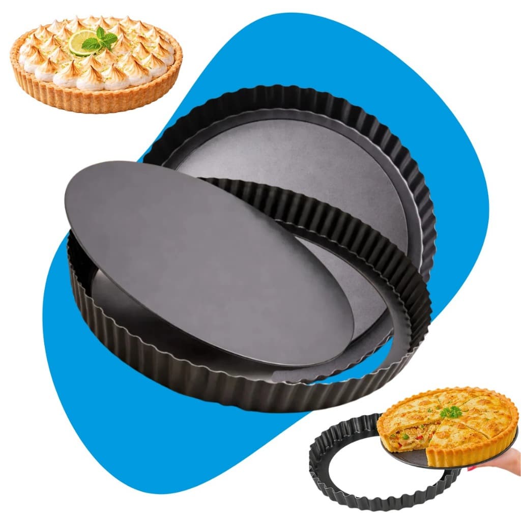 Formas Fundo Removivel Torta Quiche Pizza Assadeira Crespa Teflon Antiaderente 26cm Tortas Bolos Teflon