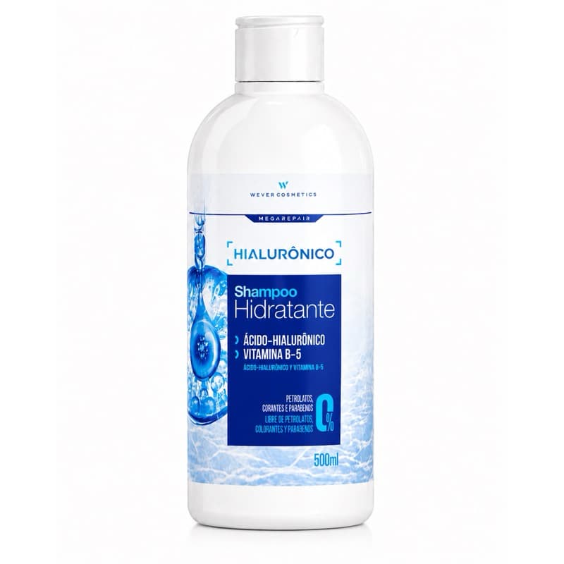 Shampoo Hidratante Hialurônico Wever Cosmetics 500ml – Ácido Hialurônico e Vitamina B5