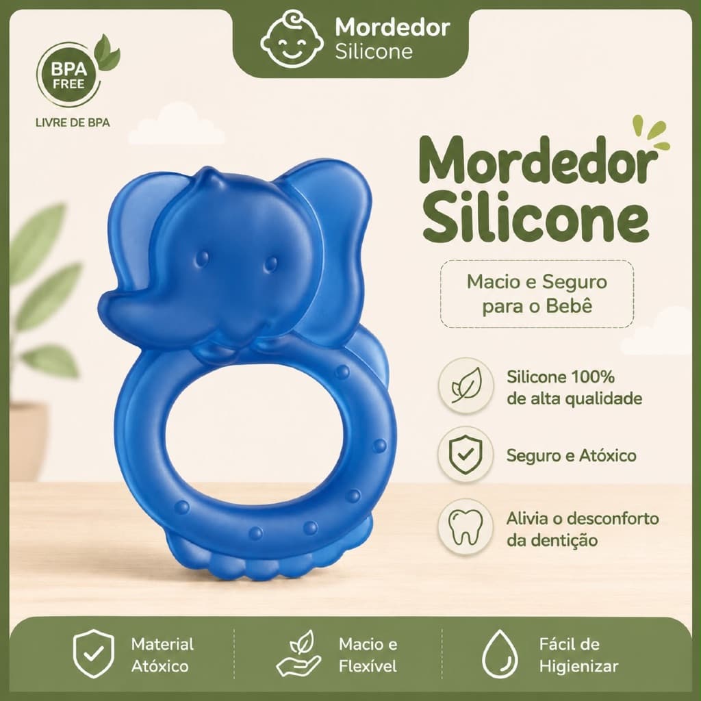 Mordedor Para bebê De Silicone Livre de BPA