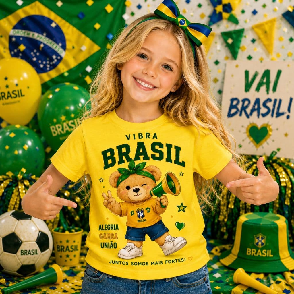 Camiseta Unissex com estampa Vibra Brasil - Lançamento Modelo Premium