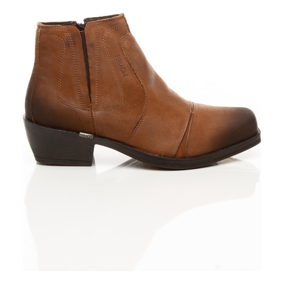 Bota Masculina de Couro Legítimo Ferracini Ziper Lateral Acabamento Premium Montaria Country Urbana