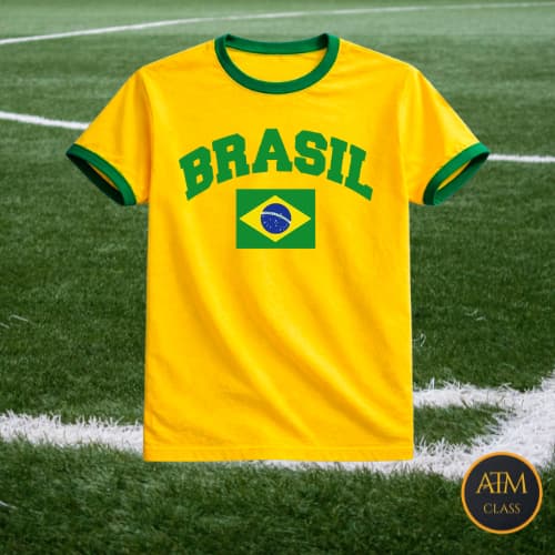 Camisa Camiseta Infantil e Adulto Brasil Bandeira Blusa Unissex 100% Algodão Envio Imediato