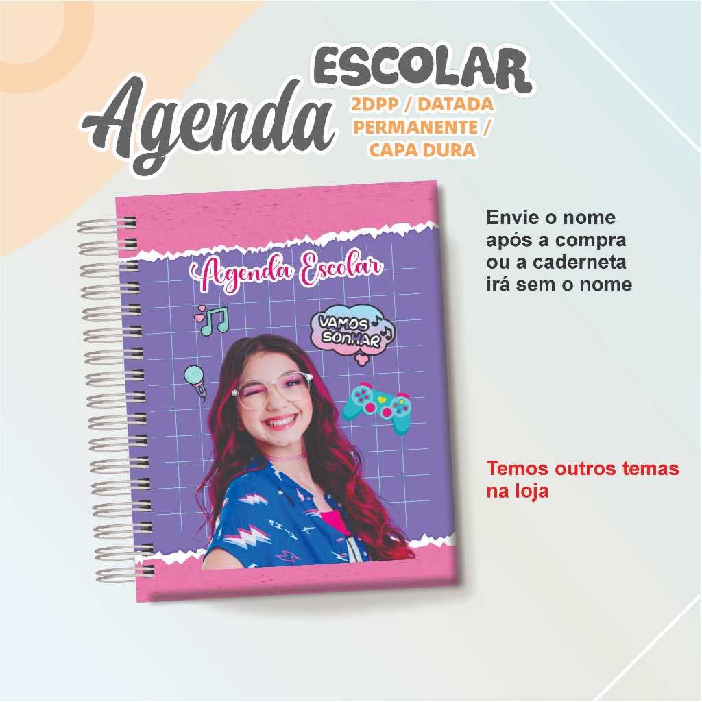 Agenda Escolar 200 Páginas | Nome na Capa