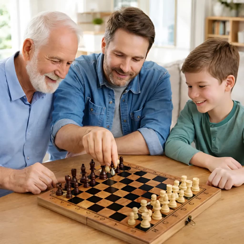 Jogo De Xadrez Madeira Dobrável Tabuleiro Profissional