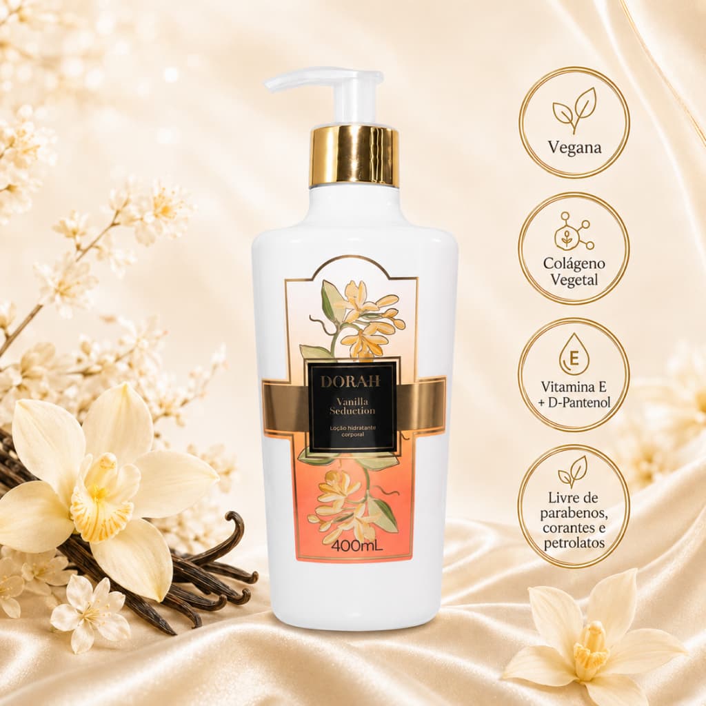 Loção Hidratante Corporal Dorah Vanilla Seduction 400ml Vegana