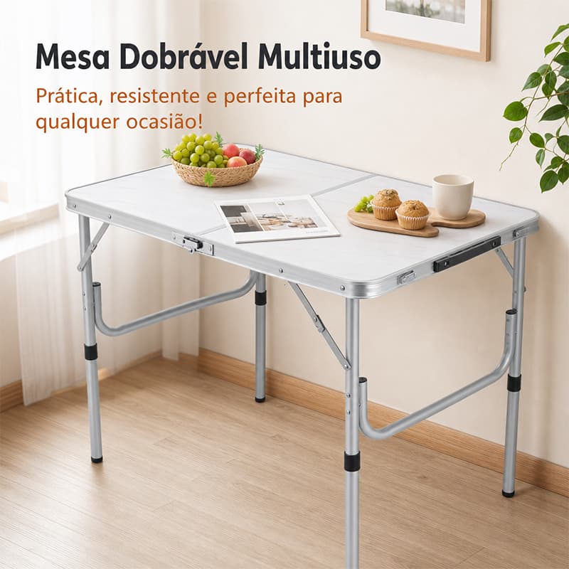 Mesa Portátil com Pés Dobráveis Leve e Resistente Ideal para Camping Praia e Áreas Externas e Uso Doméstico