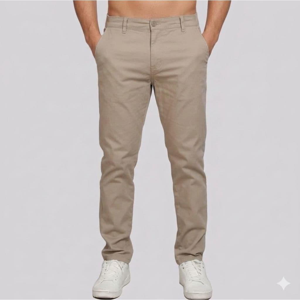 Calça Sarja Bege Masculina Calça Lisa Premium Envio Imediato Melhor Preço