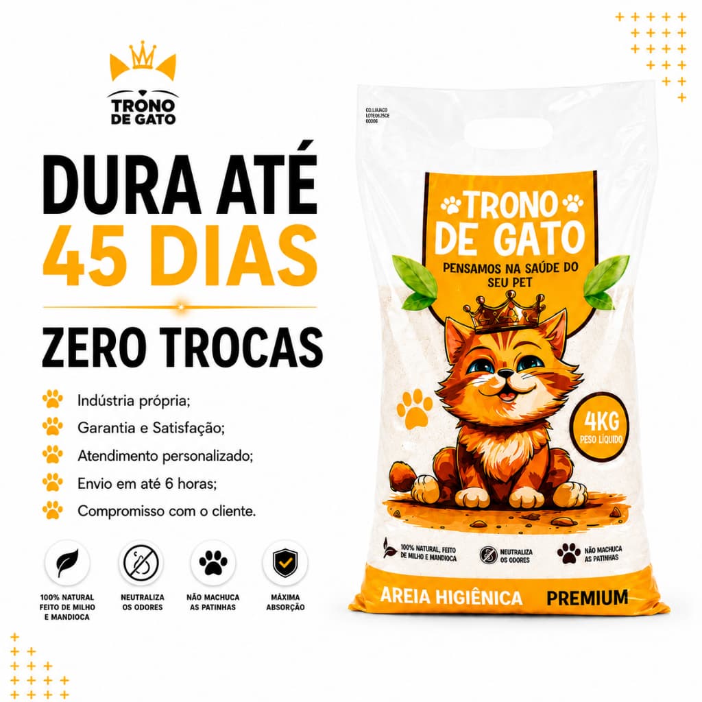 Areia Biodegradavel Biofina Trono de Gato