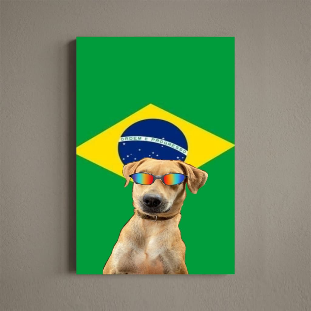 Placa Decorativa Caramelo Brasil Dog Seleção Copa do Mundo Decoração de Parede - Placas Divertido