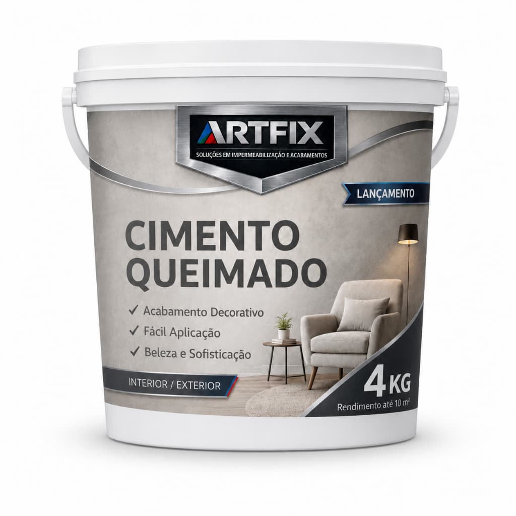 Efeito Decorativo Cimento Queimado Rustico Revestimento 4kg - Cinza Elefante ARTFIX