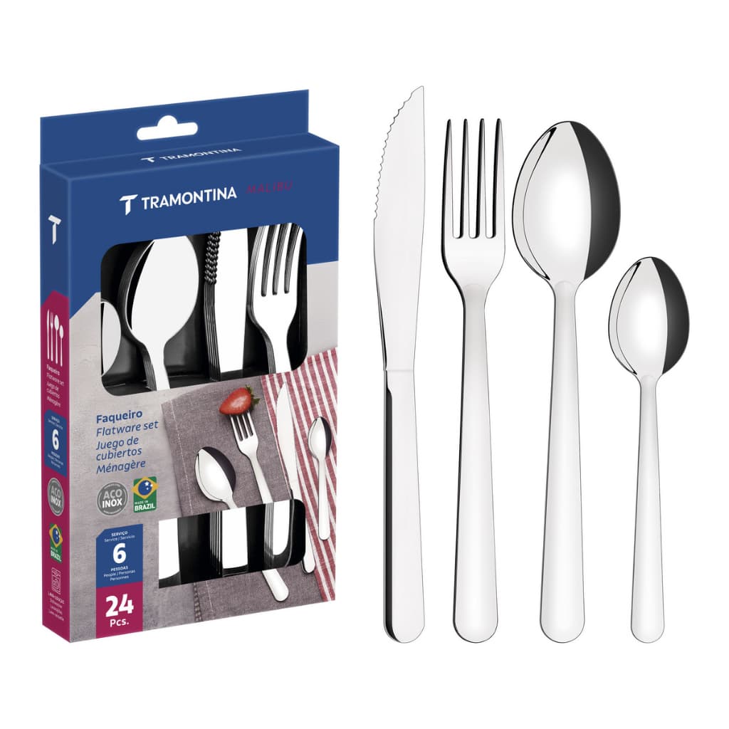 Faqueiro Tramontina Malibu Aço Inox 24 pçs