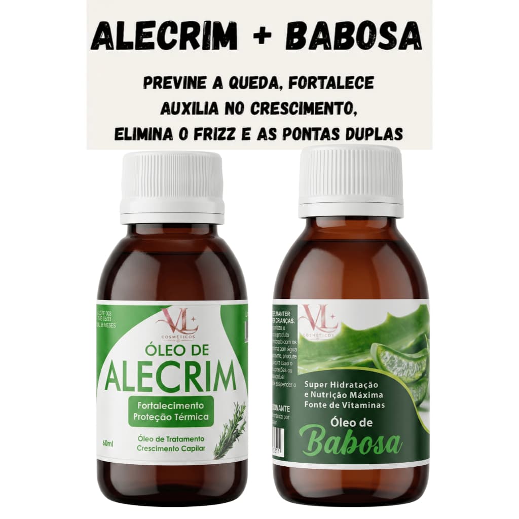 Kit óleo Capilar Alecrim + Babosa 2x60ml VL Cosmeticos