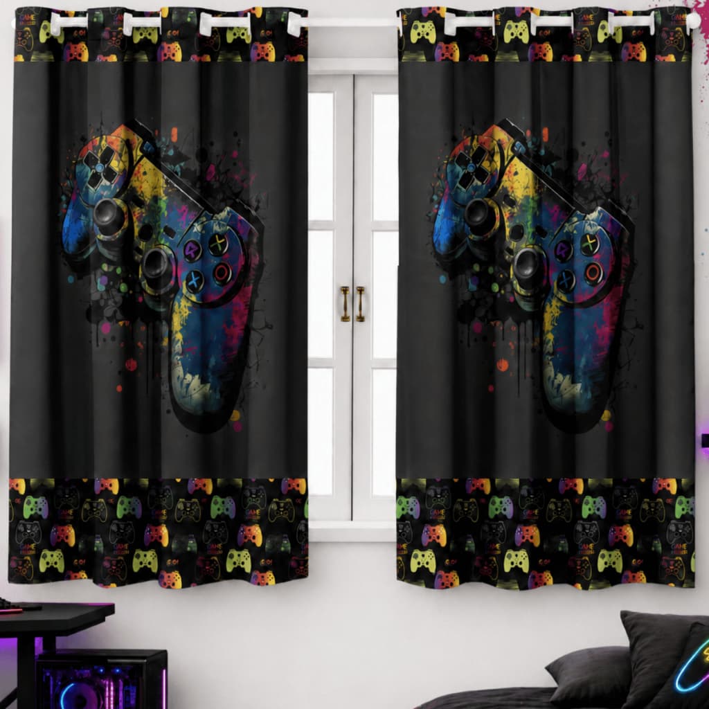 Cortina Gamer 2,00x1,50m - Decoração Quarto Infantil, Streamer ou Pro Player