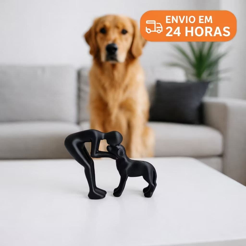 Escultura Decorativa Amor Eterno | Decoração pessoa e cachorro | Produção após  aprovação da compra