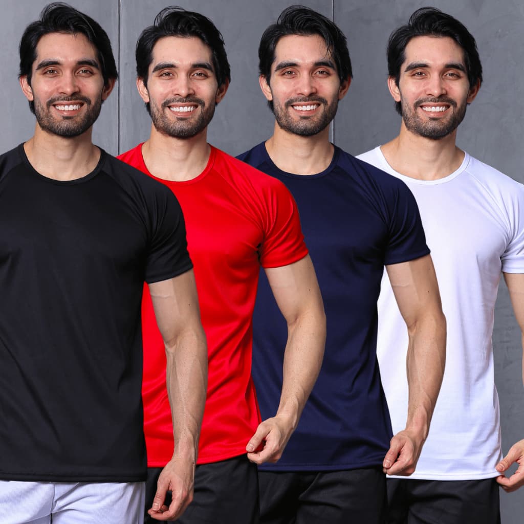 Kit 4 Camisetas Masculina Academia Dry Fit Esportiva Treino Corrida Futebol Colorida