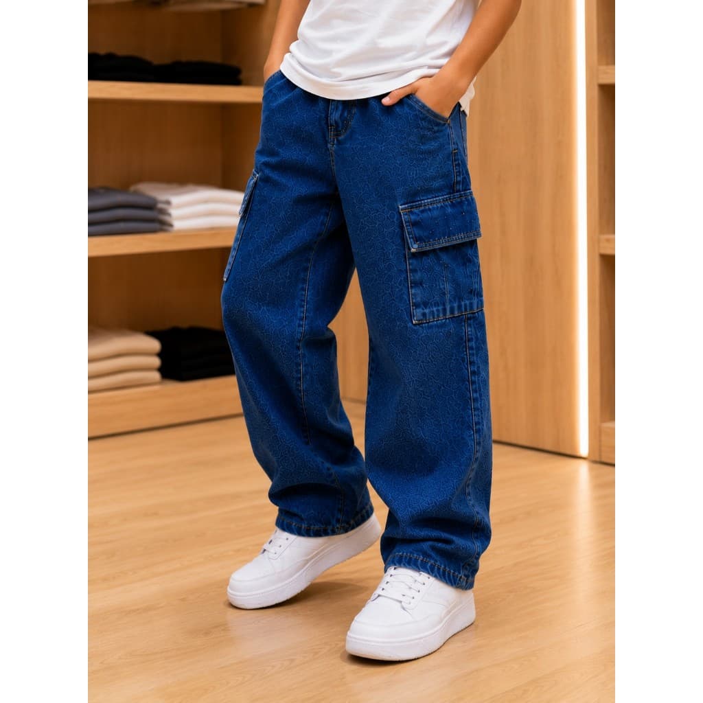 Calça Cargo Infantil Juvenil – Jeans e Sarja, 6 Bolsos, Diversas Cores Estilo Skate