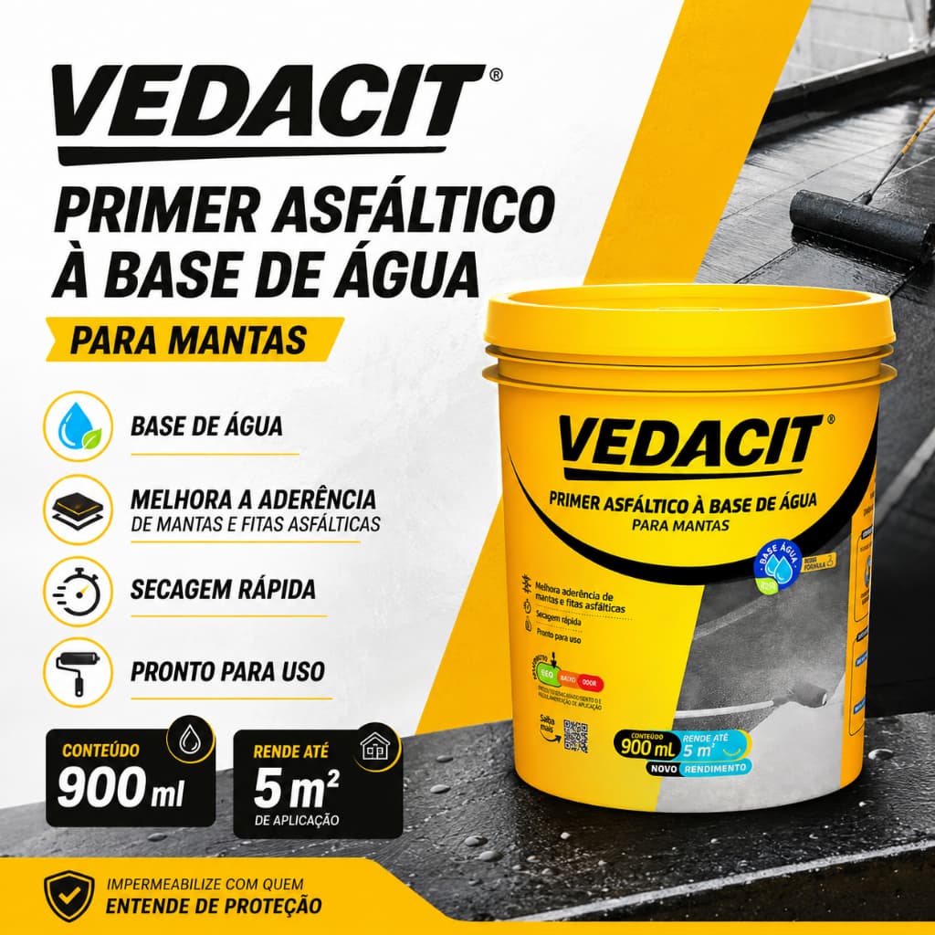 Vedacit Primer Asfáltico à Base de Água 900 mL