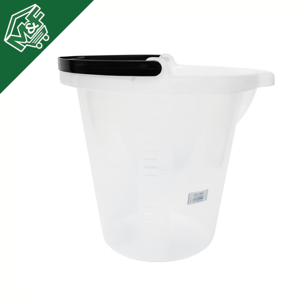 BALDE PLASTICO TRANSPARENTE 21 LITROS REFORÇADO COM MEDIDOR DE AGUA