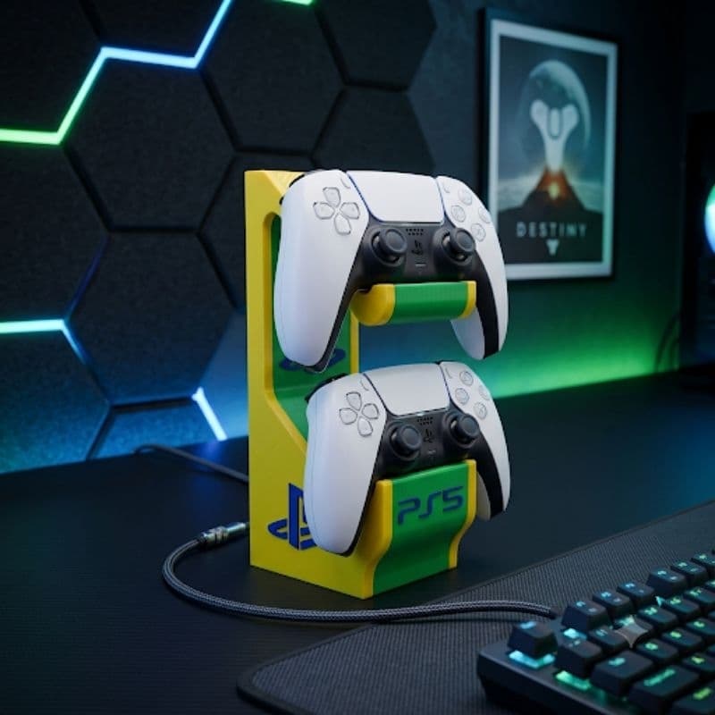 Suporte Duplo Para Controles Playstation Ps4 E Ps5, cores da seleção, cores da copa Suporte Duplo Para Controles