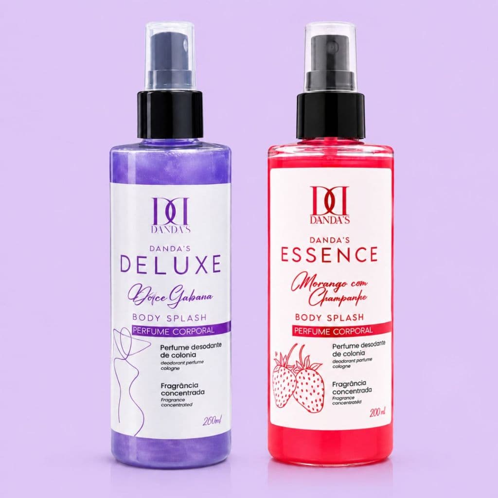 Kit 2 Body Splash Desodorante Corporal Perfume Colônia Feminino Dolce Gabana e Morango com Champanhe