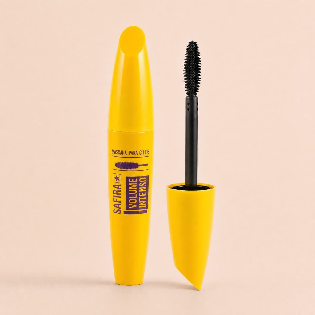 Rímel Máscara Cílios Safira Volume Intenso Alonga e Define Original Longa Duração Profissional Promo