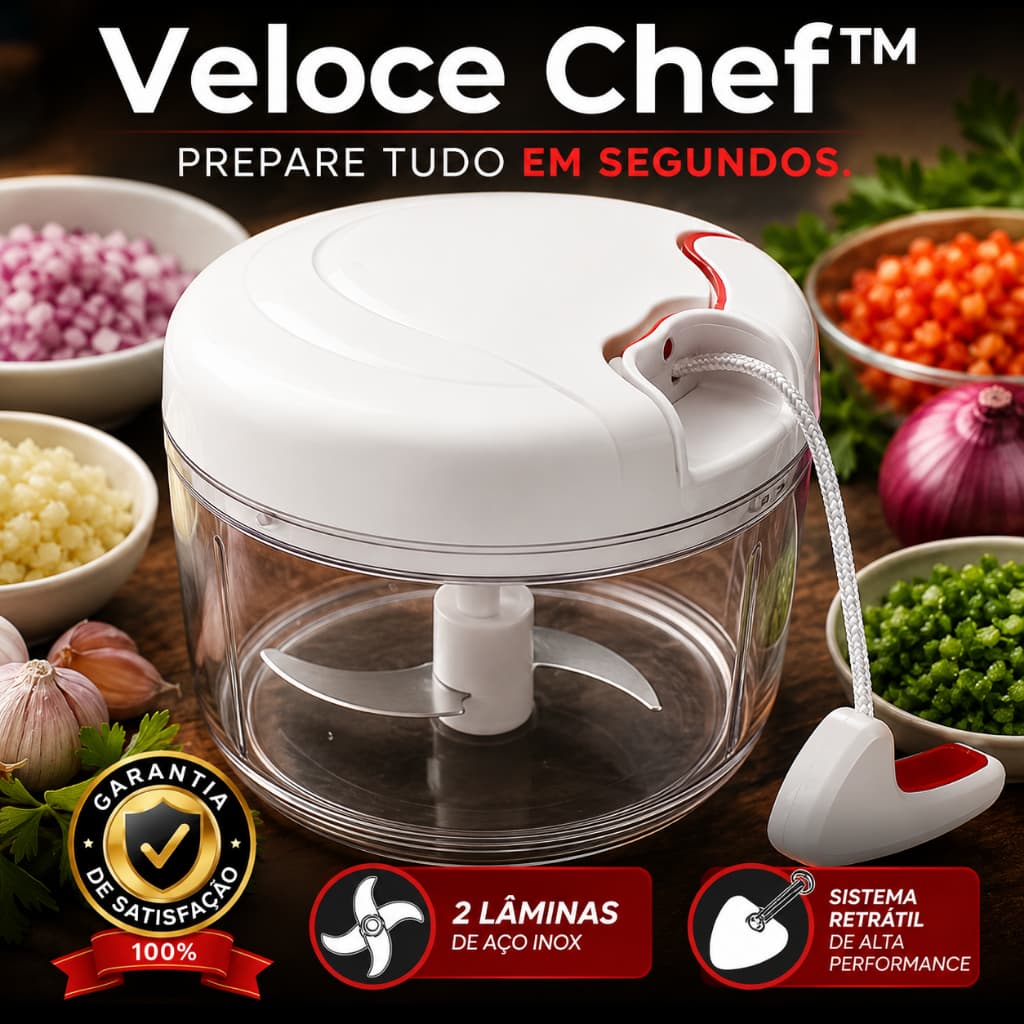 Mini Triturador Manual Alimentos Multiuso Com Duas Lâminas Sistema Retrátil Prático
