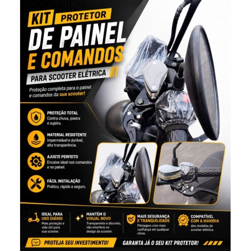Kit Protetor de Painel e Botões para Scooter elétrica